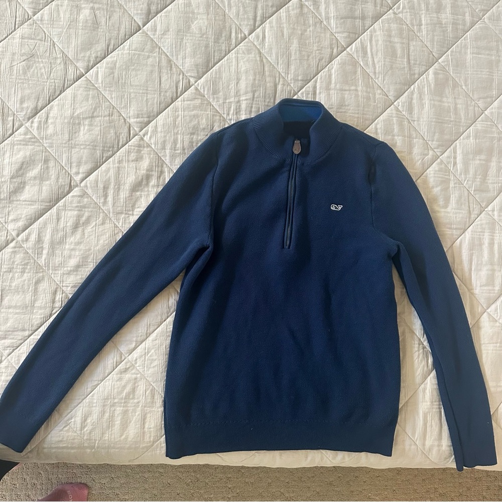 Vineyard Vines Boys Deep Blue/ Navy Zip-Up Sweater- Sz 12